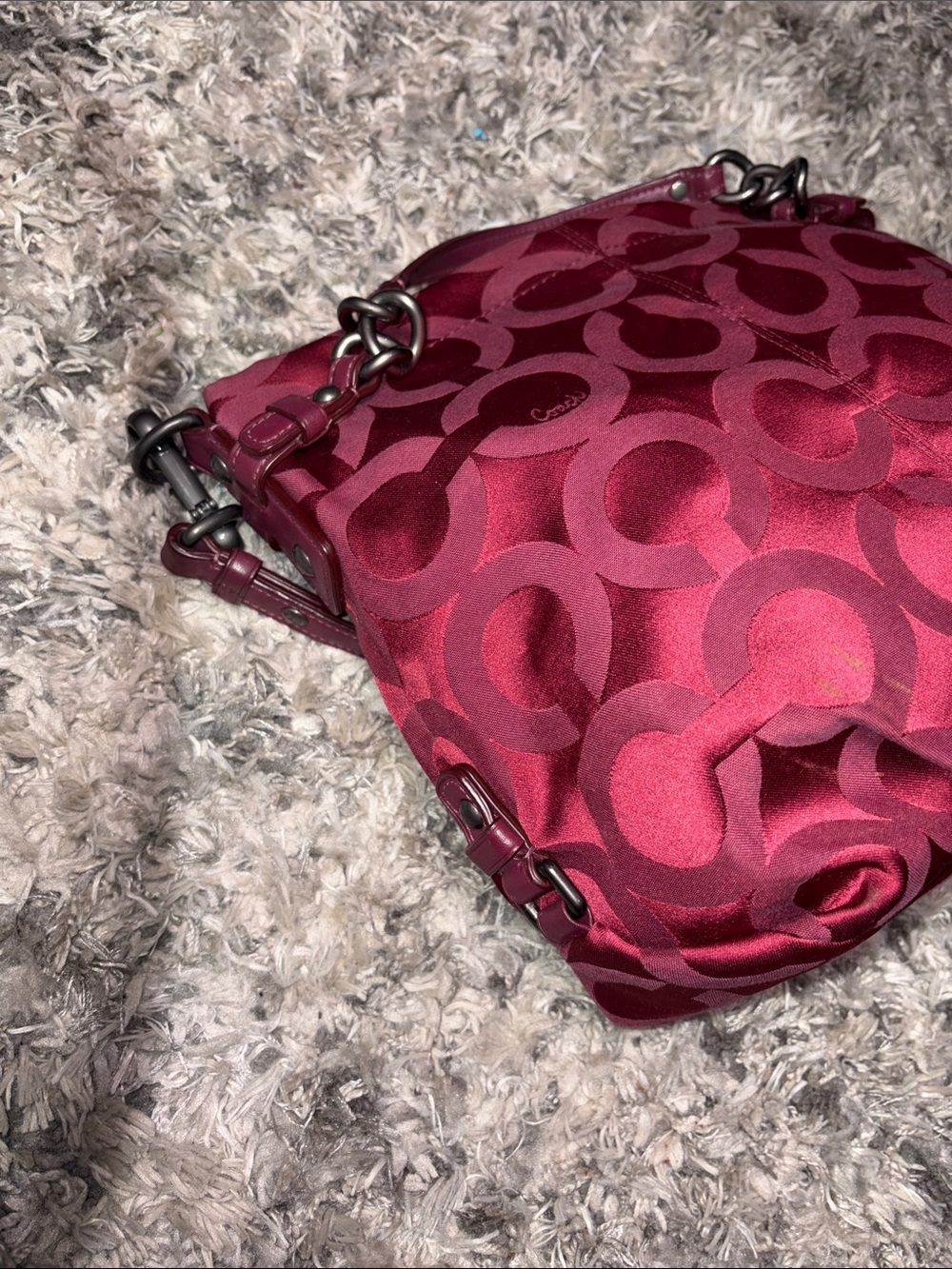 COACH 14147 Brooke Maroon Red Hobo BAG Purse - Picture 6 of 11